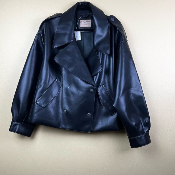 NWT Free People We the Free Jacket Black Vegan Leather Size XL - Picture 4 of 9